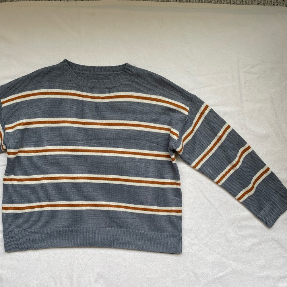 VTG Grey/Mustard Striped Sweater